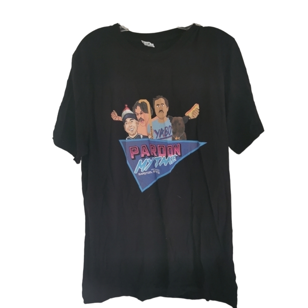 𝅺pardon MY TAKE T Shirt BARSTOOL SPORTS large 100% Cotton Black Rare